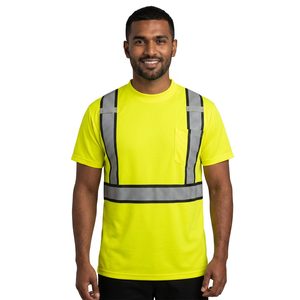 Gilet de sécurité réfléchissant pour la circulation routière, à porter de jour comme de nuit, respirant, haute visibilité, vêtements de travail en polyester/coton - Product Image 1