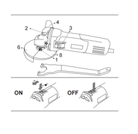 Meuleuse d'angle électrique HERZO 180 mm 220 V 18000 W 8000 tr/min avec moteur à balais, interrupteur coulissant, pour découpe et meulage de béton/pierre, anti-poussière