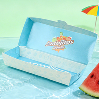 Cajas para Hot Dogs de Papel Rígido de Alta Calidad al por Mayor, Resistentes, a Prueba de Fugas, Desechables, con Logotipo Personalizado Impreso