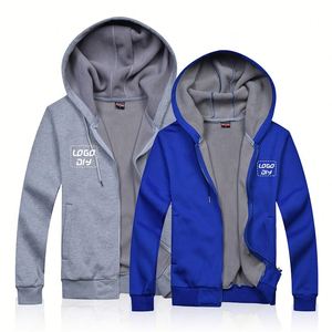 <b>Mens</b> Heavyweight Cotton Zipper Hoodie Autumn Winter Oversized Fleece Lined Casual Streetwear <b>Pullover</b> - Product Image 3
