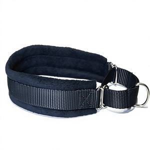 Collar Martingale Personalizado para Perro con Forro de Terciopelo Sólido Negro - 35 mm de Ancho - Product Image 1