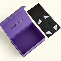 Boîte cadeau pliable magnétique en carton rigide recyclable avec logo personnalisé, faible MOQ