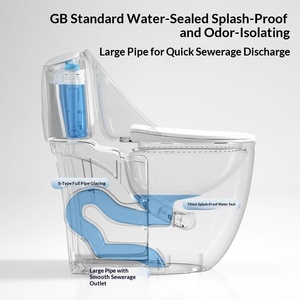 Vendita all'Ingrosso di WC Monoblocco in Ceramica Moderno a Forma di Uovo, Montato a Parete, di Piccole Dimensioni per Uso Domestico - Product Image 4