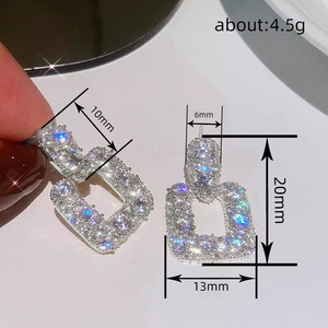 Orecchini a Goccia Quadrati per Donne, Gioielli per Orecchie Scintillanti alla Moda, Ideali per Feste - Product Image 4