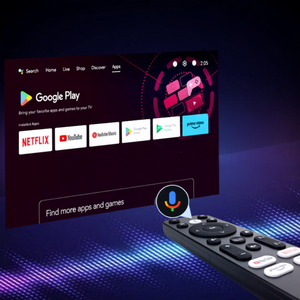 โปรเจคเตอร์ LED 1550แอนซีโครมแคสต์แอนดรอยด์11 NFC พร้อมรีโมทเสียง BT A9ได้รับการรับรองจาก <span class=keywords><strong>Google</strong></span> - Product Image 2