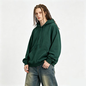Sudadera con <span class=keywords><strong>Capucha</strong></span> para Hombre AMCLEVER, 350g, 100% Algodón Terry, Hombros Caídos, Corte Holgado, con Logotipo Estampado - Product Image 4