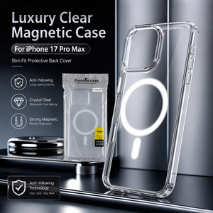 Funda Magnética Transparente de Lujo Personalizada de Fábrica para iPhone 17 Pro Max, Carcasa Protectora Trasera Delgada Anti-Amarilleo - Product Image 4