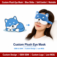 Masque de sommeil en peluche personnalisé Shiba Inu, masque de sommeil doux en peluche de dessin animé, conception personnalisée OEM ODM pour les voyages, la sieste et les cadeaux