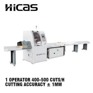 <span class=keywords><strong>Scie</strong></span> <span class=keywords><strong>à</strong></span> découper transversale automatique HICAS SF6045 SF6060, lame en carbure de 600 mm, capacité 300*140 mm, PLC EU, 2M 4M 6M pour palettes et bois, CE - Product Image 1