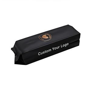 Bolsas de Mylar a Prueba de Humedad con Válvula Lateral y Logotipo Personalizado para Empaque de Granos de Café Gourmet Negros, Bajo MOQ 500 Piezas - Product Image 1