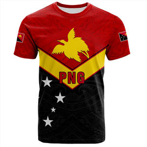 Sublimation Papouasie-Nouvelle-Guinée T-Shirt personnalisé à manches courtes PNG Tribal <span class=keywords><strong>Mélanésie</strong></span> Sport Style Surdimensionné Col Rond T-shirts - Product Image 1