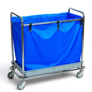 Carrello Multiuso 252 L con Telaio in Acciaio e Rivestimento Blu per Trasporto Lavanderia - Product Image 3