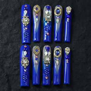 Venta al por mayor de pegatinas de uñas acrílicas de alta gama, hechas a mano, uñas postizas cuadradas largas de cobertura completa, personalizables, uñas de alta calidad. - Product Image 2
