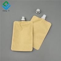 Pochettes d'emballage liquide écologiques et recyclables, sachets de recharge pour lotion de soin personnel, sacs en papier kraft, pochettes à bec verseur