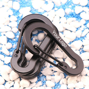Moschettone da Arrampicata in Lega di Alluminio Nero Opaco di Alta Qualità, Forma Ovale Piatta da 2 Pollici, con Logo Personalizzato - Product Image 1