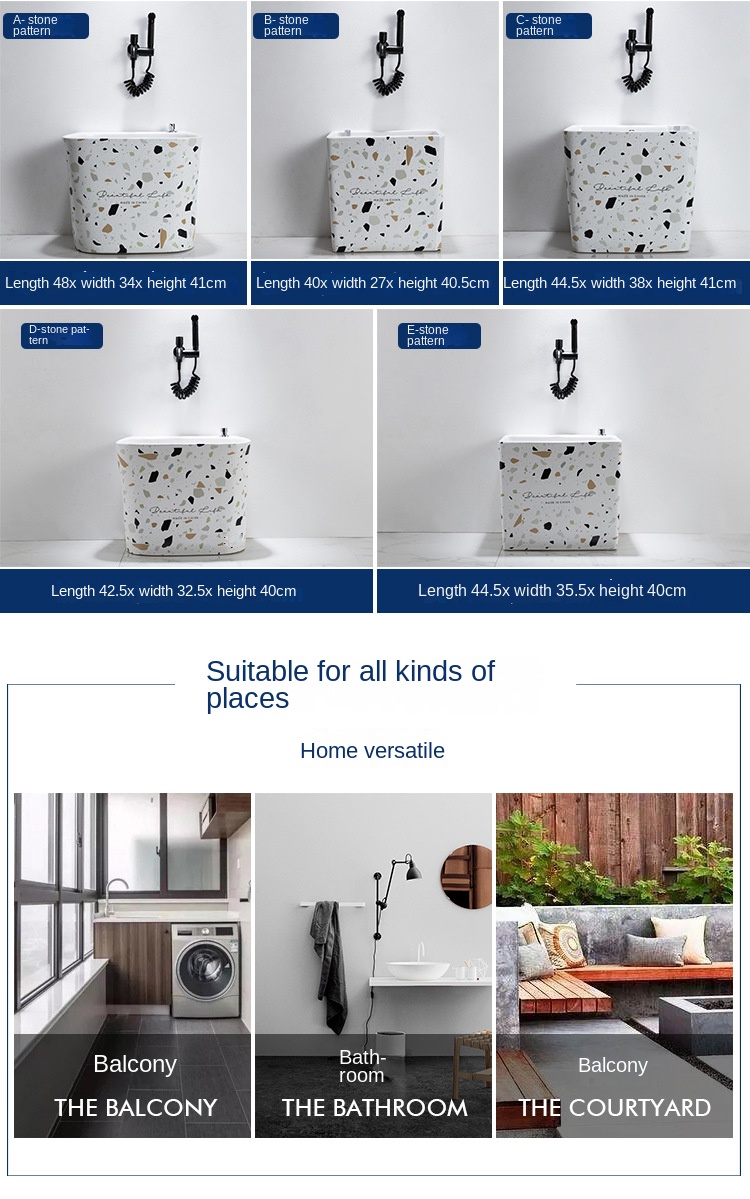 Factory Direct Sale Modern Design Ceramic Bathroom Mop Sink