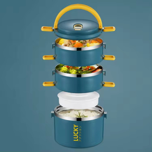 Boîte à lunch Bento, nouvelle arrivée, en acier inoxydable, thermique, chauffable, anti-fuite, isolée, pour enfants d'âge scolaire, 3 compartiments - Product Image 6
