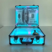 Dollar Banknotes Pattern Led Box Valise VIP Service Bouteille Présentateur pour Bar Lounge Bouteille Glorifier