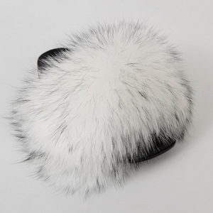 Hot-selling Summer Real Big Fur <b>Slippers</b> Women's Raccoon Hair Flat Fur <b>Slippers</b> Indoor Fluffy Fur <b>Slippers</b> for Women - Product Image 5