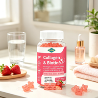 Gummies de collagène à marque privée OEM avec biotine et kératine pour cheveux, peau, ongles et articulations, saveur fraise