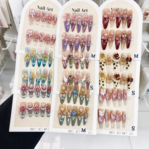 <span class=keywords><strong>Uñas</strong></span> Postizas Hechas a Mano al por Mayor, <span class=keywords><strong>Uñas</strong></span> Acrílicas Francesas con Flores 3D y Diamantes de Imitación, <span class=keywords><strong>Uñas</strong></span> Postizas <span class=keywords><strong>Largas</strong></span> en Forma de Ataúd, Reutilizables, de Lujo - Product Image 2