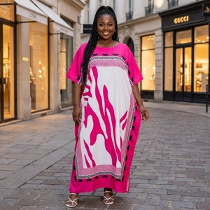 Nouvelle Robe Longue Décontractée Ample à Rayures et Col en V pour Femme Africaine, en Tissu Mélangé Élastique Teint en Fil, Manches Chauve-Souris, Collection Printemps 2026, Meilleure Vente - Product Image 3