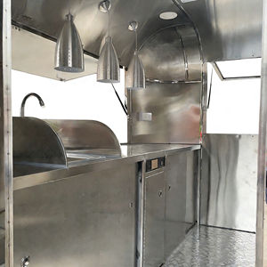 รถขายอาหารเคลื่อนที่สแตนเลส 4 ล้อ สำหรับขายฮอทดอก ไอศกรีม เบอร์เกอร์  มีสินค้าในโรงงาน เหมาะสำหรับพื้นที่ท่องเที่ยว - Product Image 6