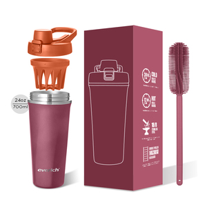 Bouteille shaker en acier inoxydable de 24 oz, parfaite pour les shakes protéinés et les boissons pré-entraînement, bouteille shaker de sport - Product Image 1