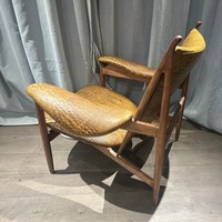 Fauteuil d'appoint en bois italien, style rétro vintage, en cuir, fauteuil lounge individuel, design du milieu du siècle, pour balcon et salon