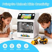 Imprimante 3D SainSmart PrintyGo Mini pour enfants, imprimante à nivellement automatique 600 mm/s pour débutants avec écran tactile de 5 pouces, plus de 1500 modèles
