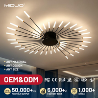 Plafonnier LED créatif effet feux d'artifice pour salon, chambre, hôtel, villa, lustre de plafond, 3 températures de couleur, gradation intelligente