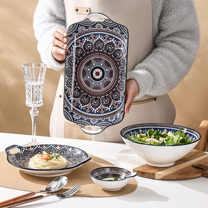 Vajilla <span class=keywords><strong>de</strong></span> porcelana con forma <span class=keywords><strong>especial</strong></span>, cuencos <span class=keywords><strong>de</strong></span> estilo bohemio, plato <span class=keywords><strong>de</strong></span> <span class=keywords><strong>cena</strong></span>, venta al por mayor - Product Image 4