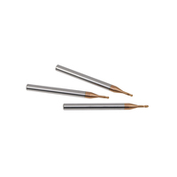 Fraise à micro-embout en carbure de tungstène HRC60, diamètre mini 1,5 mm, pour métal, 2 flûtes, avec rayon d'angle