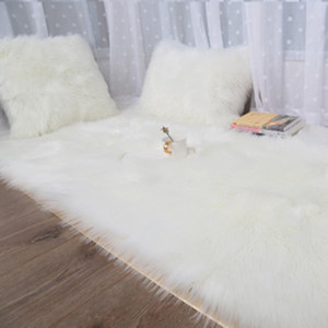 Tappeto in Finta Pelliccia di Pecora di Alta Qualità, Antiscivolo, Moderno, Rettangolare, per Soggiorno e <span class=keywords><strong>Camera</strong></span> <span class=keywords><strong>da</strong></span> <span class=keywords><strong>Letto</strong></span>, Prodotto a Macchina - Product Image 4