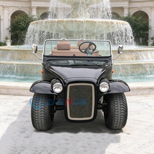 Voiture électrique convertible biplace personnalisable noire, version haute, style mini-voiture classique, pour le tourisme et les balades, de type antique - Product Image 1