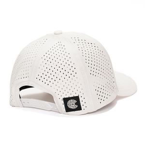 Casquette à visière plate à 6 panneaux avec logo personnalisé découpé au laser, trous perforés, imperméable, sport, Gorras, patch en caoutchouc, casquettes snapback - Product Image 3
