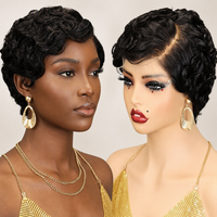 Perruque Courte Bouclée 5x5 HD Lace Front Chioma Pixie en Cheveux Humains, Perruque Bouclée Superposée Sans Colle Pré-Pluckée Coupe Pixie pour Femmes