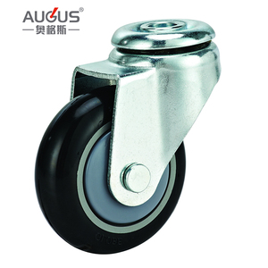 ล้อเลื่อน PU สีดำ/น้ำเงิน ขนาด 5 นิ้ว ยี่ห้อ Zhongshan <span class=keywords><strong>AUGUS</strong></span> พร้อมลูกปืนคู่ สำหรับรถเข็นช็อปปิ้ง - Product Image 4