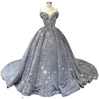 Serene Hill - Silver Sleeveless Off Shoulder Wedding Dresses for Women