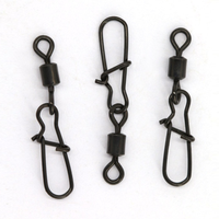 Konektor Swivel Pancing Ikan Mas dengan Snap Berkualitas Warna Hitam Doff, Perlengkapan Pancing Ikan Mas Ronnie Rig
