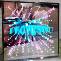 Décoration murale 3D en acrylique miroir multicouche, design personnalisé, effet infini, néon, pour bureau
