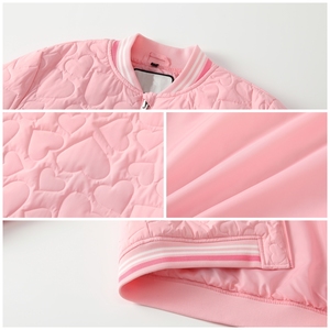 Chaqueta Acolchada con Cierre para Niñas, Diseño <span class=keywords><strong>de</strong></span> Corazón, Color Rosa Suave, Cálida y Ecológica, para Descansar en Interiores y Jugar al Aire Libre, OEM/ODM - Product Image 3