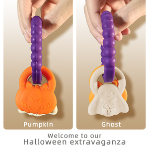 2024 juguetes sensoriales de silicona de grado alimenticio de Halloween <span class=keywords><strong>sonajeros</strong></span> <span class=keywords><strong>y</strong></span> <span class=keywords><strong>mordedores</strong></span> de bebé en forma de girasol para niños de 0 a 12 meses - Product Image 6