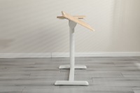 Bureau d'appoint réglable en hauteur ADA à levage pneumatique, table durable pour ordinateur portable avec forme carrée et roulettes