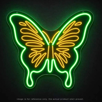Enseigne néon LED Papillon multicolore, luminaire mural publicitaire pour chambre, mariage, fête, décoration intérieure