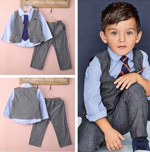 Vêtements classiques pour garçons, ensemble de 4 pièces, costume formel pour enfants - Product Image 4