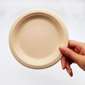 Assiettes jetables compostables en bagasse de canne à sucre, vaisselle écologique pour les fêtes, la restauration et les restaurants - Product Image 5