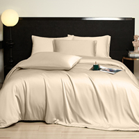 Ensemble de housse de couette en Satin de luxe couleur unie bambou drap King Size pour lit écologique refroidissement moderne pour chambre mariage maison