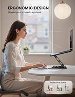 Support pour ordinateur portable ergonomique Lamicall STDL04 pour bureau, hauteur réglable, support en métal pour ordinateur portable, support pliable pour ordinateur, angle d'inclinaison pour PC