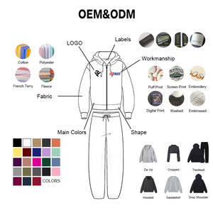 Ensemble survêtement pour <span class=keywords><strong>femme</strong></span> avec logo en strass personnalisé, sweat à capuche zippé à col en fourrure et <span class=keywords><strong>pantalon</strong></span> évasé, haute qualité, adapté aux grandes tailles - Product Image 6